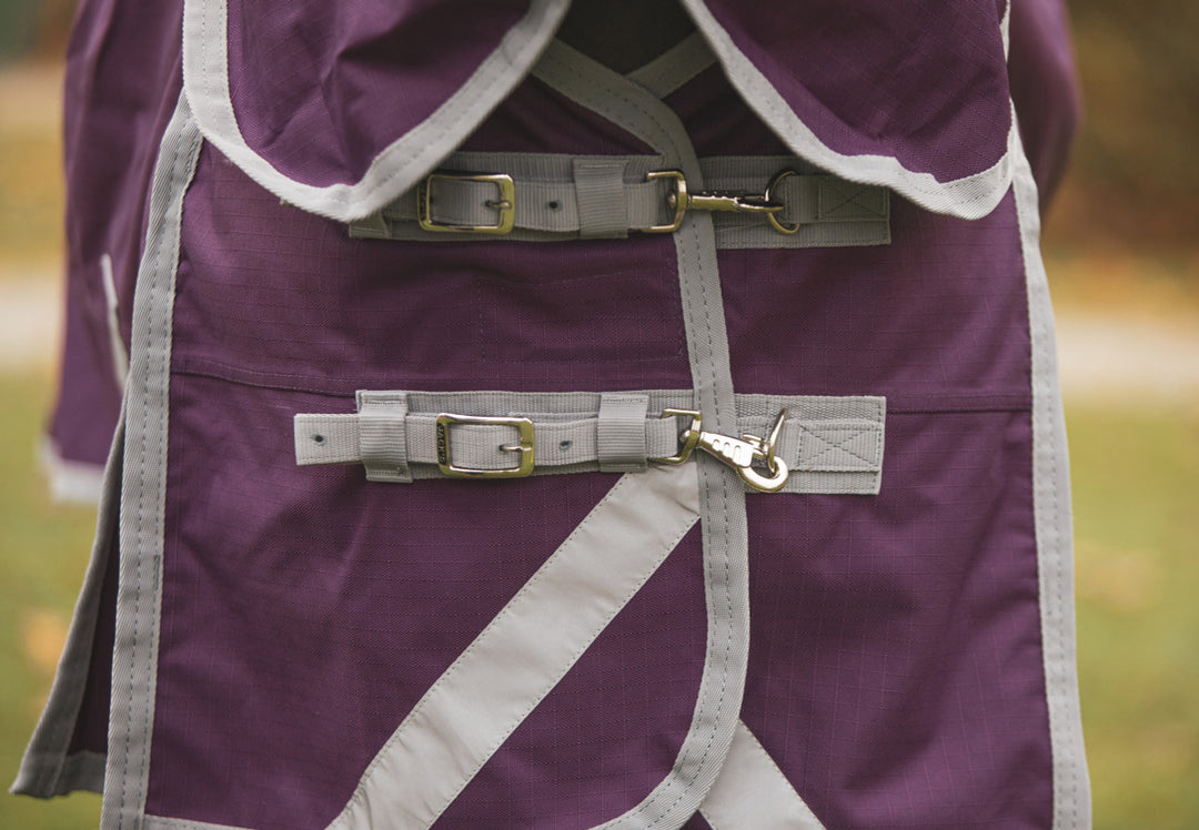 Boreas Purple Turnout Sheet 1200 Denier & Reflective Stripes